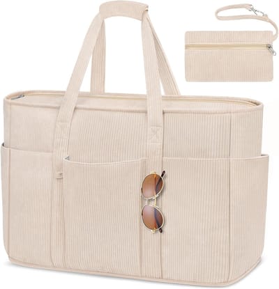 SnelShoppen - XXL Strandtas Lichtgewicht Mesh Tas Waterproof Sandvrij Met Ritssluiting Meerdere Vakken Nylon Picnic Vakantie Winkelen Werk Reizen Ribc