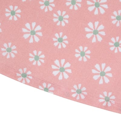 OttoSimon tafelkleed textiel roze rond 160 cm bloemen decoratie.