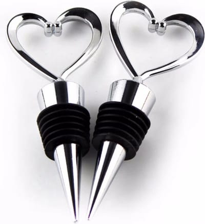 Scoby - Wijnstop - Hartvormige Wijnfles Stopper - Wijndop - Wine Stopper - 2 Stuks - Valentijnsdag - Cadeau