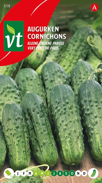 Augurken kleine groene Parijse zaden - Compacte augurkenplant met knapperige vruchten