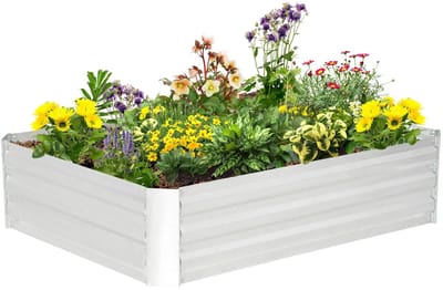 Geargalaxy Moestuinbak Staal - Verhoogde Tuinbak - Buiten Plantenbak - Kweekbak Buiten - Plantenbak met drainage - 120x90x30cm