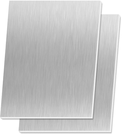 Roestvrijstalen Plaat - Metaalplaat Metaal - Modelbouw Handwerk - Geborsteld Oppervlak - 200x250mm 0.8mm - Zilverkleurig