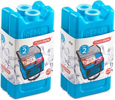 Plasticforte kleine koelelementen - 4x stuks - blauw - 11 x 5.5 cm - kunststof - goede kwaliteit