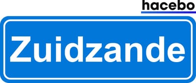 Hacebo - Plaatsnaam Sticker - 29x10 CM - Zuidzande sticker - Verkeersborden sticker - grappige cadeaus - Zuidzande