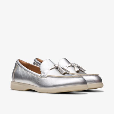 Clarks Shoes Narini Edge Loafers Zilver EU 37 1/2 Vrouw