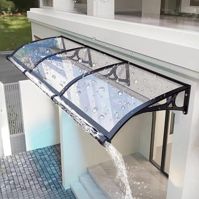 Aluminium Luifel - Polycarbonaat Hoes - Buitenbescherming - UPF 50+ Zonwering - 100 x 440 cm - Transparant