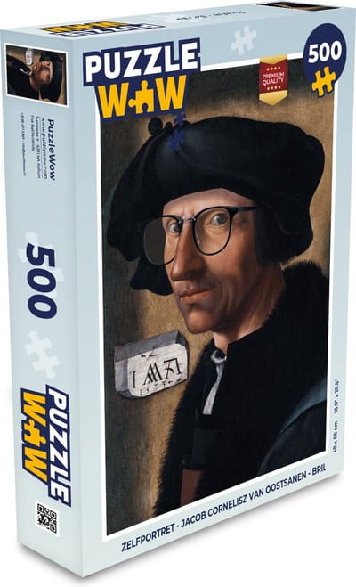 Puzzel Zelfportret - Jacob Cornelisz van Oostsanen - Bril - Legpuzzel - Puzzel 500 stukjes