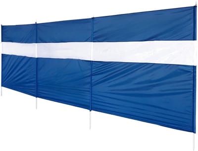 HIXA Strand Windscherm - Camping Strandzeil - Strandscherm - met Raam - Tuinscherm - Zichtdoek - Privacy Doek - Blauw - 440x130cm