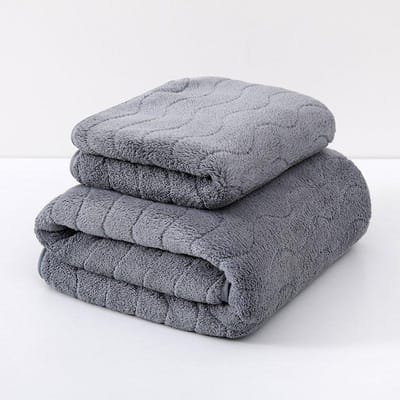 Serviette de bain ondulée à l'eau Velours corail Ne perd pas facilement les poils Serviette de toilette pour le visage Serviette de bain couple grande Serviette de bain épaissie absorbant l'eau à séchage rapide Serviette de plage 70 * 140cm