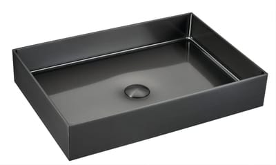 Profielenloods - Opzetkom/waskom met afvoerplug - Gunmetal - Rechthoek