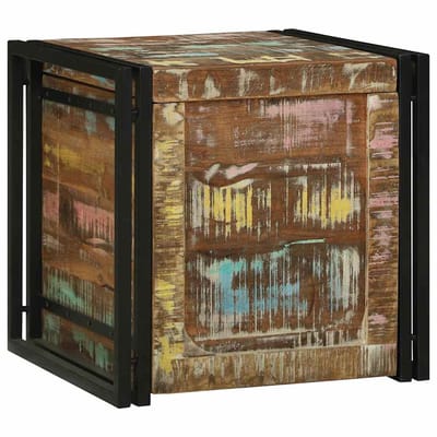 vidaXL Opbergbox met opslag 50 x 50 x 50 cm Massief Gerecycleerd Hout