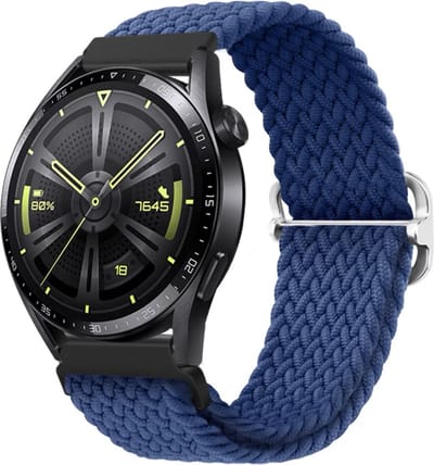 Stravo Nylon Stretch bandje 20mm - Koningsblauw Horlogebandje geschikt voor Samsung Galaxy Watch 7 / 6 / 5 / Pro / 4 / 3 / Active 2 - Garmin Approach / Forerunner / Venu 2 Plus / SQ / Vivomove - Polar Ignite / Unite