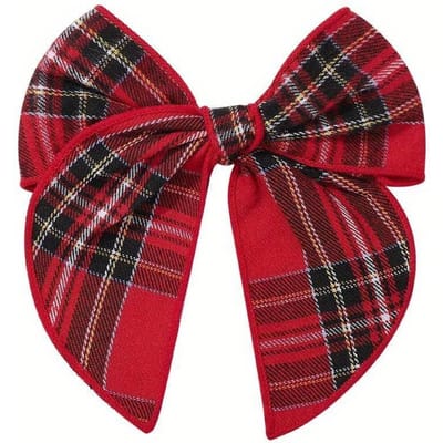 Vrolijke Strik Haarspeld Klassiek Ruit Kerstkleur Stof Haarclips Handgemaakt voor Kinderen Meisjes Haaraccessoires black