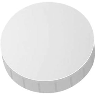 MAUL Magneet rond 10 stuks 2,5 kg kunststof Ferriet bruchsicher erodiert lackiert Ø 3.8 x 1.55 cm wit