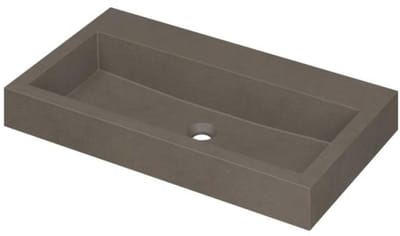 INK Momento Wastafel Quartz Zonder Kraangat - 800x450x90 mm - Quartz Beton