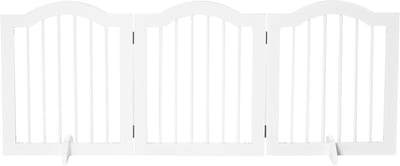 PawHut Hondenhekje - 3-delig - 154,5 x 29,5 x 61 cm - Opvouwbaar - MDF - Wit