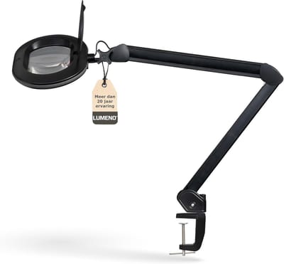 Vergrootlamp met 60 LED's en ovaal glas, 2 dimstanden, ideaal voor hobby en precisiewerk