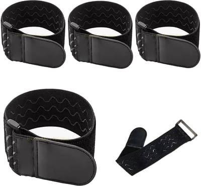 Dailygoods - 4 stuks elastische banden met klittenbandsluitingen, antislip, 40 x 5 cm, herbruikbare kabelbinders voor fietsen, broeken, ski's, bagage