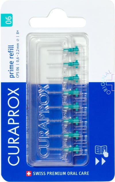 3x Curaprox Interdentale Rager Prime Navulling CPS 06 Turqoise 2,2mm 8 stuks