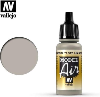 Vallejo Hobbyverf Acrylverf - 71312 Model Air Ijn Medium Grey - Acryl Verf flesje - 17 ml