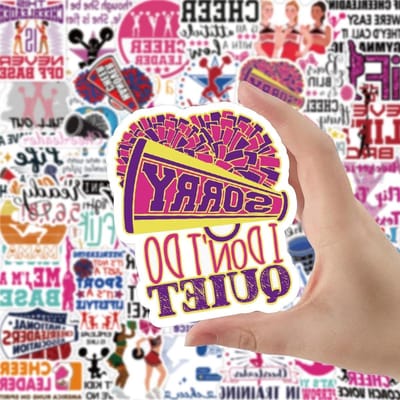 50 Cheerleader Stickers voor Waterfles, Fiets, Motor, Telefoon en Laptop - Sport Stickers voor Kinderen en Volwassenen, Perfect voor Skateboards en Bagage