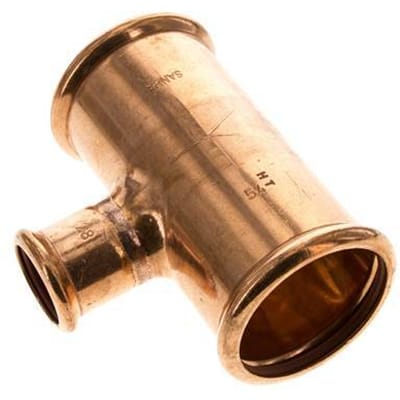 Tee Press Fitting - 28mm & 54mm Persmof - Koperlegering
