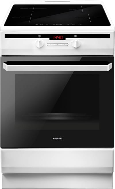Inventum VFI6042WIT - Vrijstaand inductie fornuis - Elektrische oven - 4 kookzones - 60 cm - 65 liter - Wit/Zwart