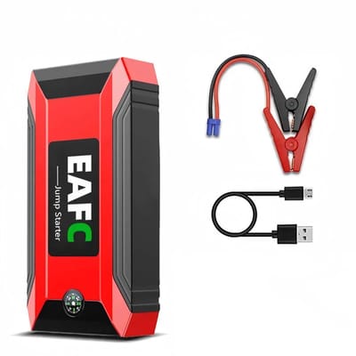 EAFC 12V Jumpstarter voor Auto - 600A / 10.000 mAh - 4-in-1 Starthulp met Powerbank, LED Zaklamp en SOS Noodlicht