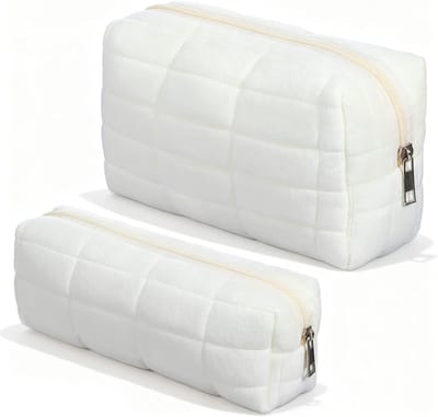 Stijlvolle Set van 2 Kleine Cosmetica Tassen voor Vrouwen, Esthetische Make-up Tas, Reis Toilettas en Organizer voor Make-up en Accessoires