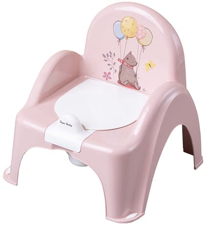 TEGA Teddybeer plaspot met deksel roze - Kinderpotje