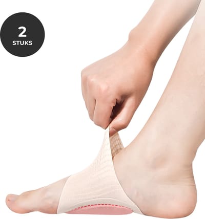 U Fit One 2 Stuks Voetboogbrace - Voetbrace - Voetboog Ondersteuning - Platte Voeten Brace - Onderkant Voet Brace - Archbrace - Fascitis - Hielpijn - Voetboogpijn - Beige