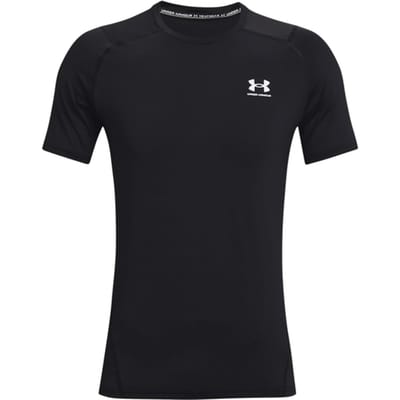 Under Armour UA HG Heatgear Armour Fitted Short Sleeve Heren Sportshirt - Zwart - Maat XXL