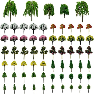 Model Miniatuur Bomen Set van 65 Stuks voor Spoorweg en DIY Landschappen - Perfect voor Train Scenarios en Decoratie