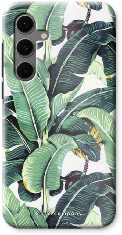 Case Company® - Hoesje geschikt voor Samsung Galaxy S24 FE hoesje - Bananenbladeren - Tough Case - Maximale Bescherming alle Kanten en Schermrand