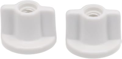Toiletbril 6 MM Schroef Wit Plastic Bodem Bevestiging 2-Pack Vervanging - Top Mount Scharnieren - WC Deksel Hardware
