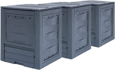 Compostbak Tuin - Compostbakken Set - Organisch Afval Verwerken - UV- en Weerbestendig - 780 Liter - Grijs