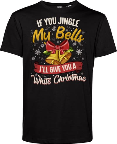 T-shirt Jingle My Bells | Foute Kersttrui Dames Heren | Kerstcadeau | Kerstpakket | Zwart | maat XS