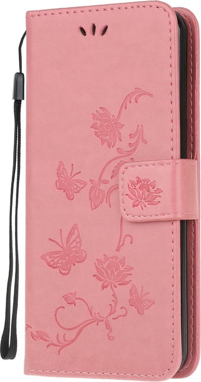 Coverup Bloemen & Vlinders Book Case - Geschikt voor Samsung Galaxy A72 Hoesje - Pink