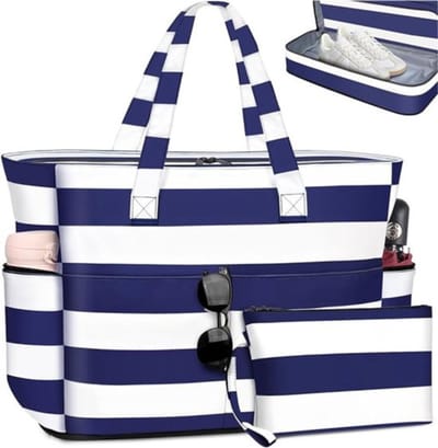 Thuys - Strandtas XL 55L met Ritssluiting - Waterdicht - Lichtgewicht en Opvouwbaar - voor Strand - Zwembad en Reizen - Blauw