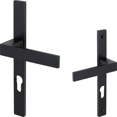 Eliot® deurklink op smal schild profielcilinder - 55mm - mat zwart - incl. bevestigingsmateriaal
