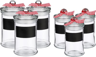 Secret de Gourmet Kruidenpotjes - krijtvlak - 6x stuks - 120ml/350ml