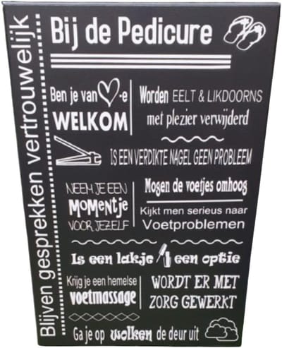 Tekstbord - spreukenbord quote welkom in mijn pedicure salon