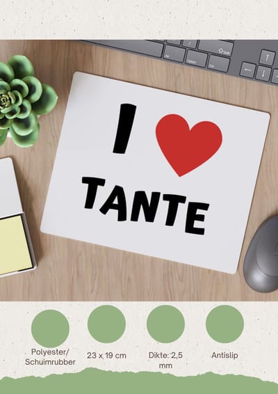 Akyol - i love tante Muismat - Tante - de liefste tante - verjaardag - cadeautje voor tante - tante artikelen - kado - geschenk - 23 bij 19 cm