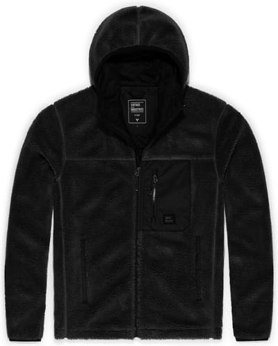 Vintage Industries Fleecejas Dustin Lined Sherpa Fleece Zwart