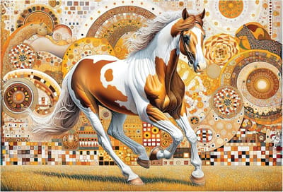 Houten Paard Puzzel - Dieren Puzzel - Ontspannend Spel - 50 Dieren Vormpjes - 39.5 x 26.6 cm - Multicolor