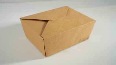 100x Luxe Oosterse Maaltijdbox 800ml kraft Bio - 12.9cm x 10.6cm x 6,4cm - kleinere maaltijd box Food festival noedels nasi bami gerecht frituur hapjes