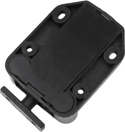 Dailygoods- Schuifdeurvergrendeling 10 Stuks - Drukgrendel - Terugtrekmechanisme - Voor Kasten - Zwart - Hoogwaardige Kwaliteit - Deurvergrendeling