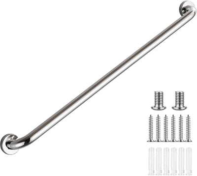 Trapleuning Metaal - Wandsteun - Veiligheid Binnen - Roestvrij Staal - 80cm - Zilver