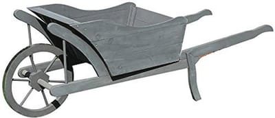 Plantenkruiwagen van Hout voor Buiten - Decoratieve Bloemkar 129x45x43 cm