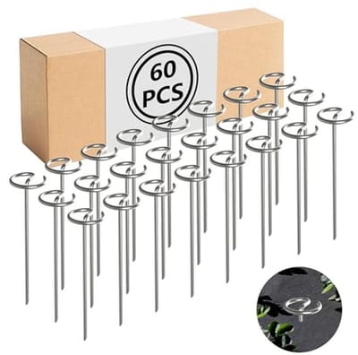 Landschapsnietjes - Tuinpalen Grondankers - Tuinprojecten Beveiligen - Gegalvaniseerd Staal - 60 Stuks 15.5cm - Zilver
